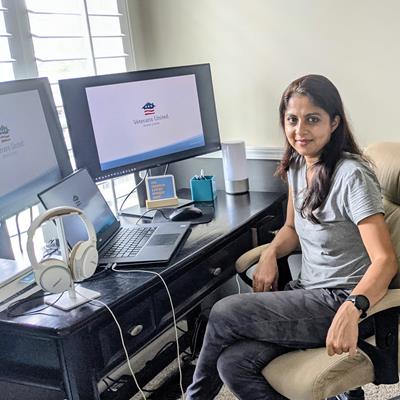 Woman in home office