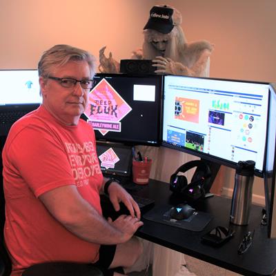 Man at desk station